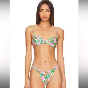 Luli Fama strawberry fields bikini TOP sz Medium